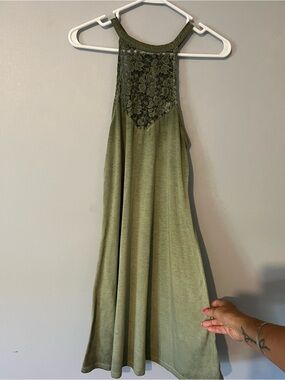 Halter style lace top dress